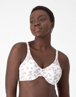 Bali Passion for Comfort Minimizer Underwire Bra White Floral Print Sale Online Bali Passion for Comfort Minimizer Underwire Bra White Floral Print Sale Online